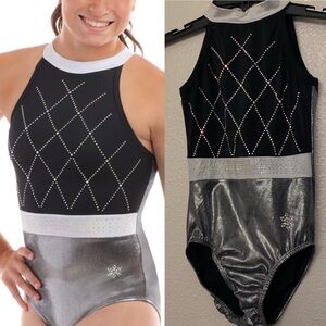 GK Black and Silver Kids Dance Costume